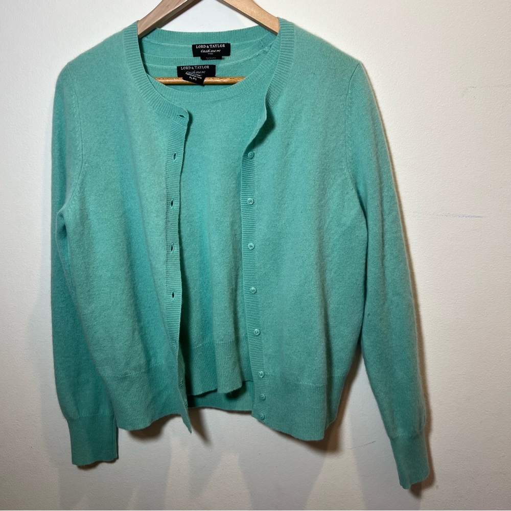 Lands' End Vintage Women's Teal Sweater Set